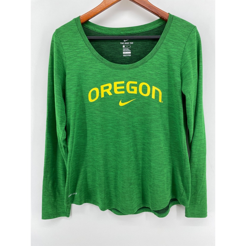 Nike Oregon Ducks Long Sleeve Tee Womens Medium Green Colligate Sports Football